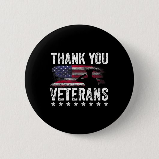 Vielen Dank Veterans Day Memorial Day Partiotic Mi Button (Vorderseite)