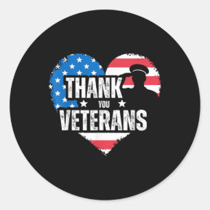 Vielen Dank Veterans Day Memorial Day Partiotic Mi Runder Aufkleber