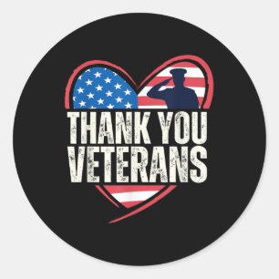 Vielen Dank Veterans Day Memorial Day Partiotic Mi Runder Aufkleber