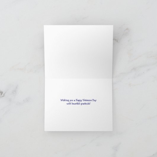 Vielen Dank Veterans Day Note Card Dankeskarte (Innenseite)