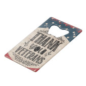 Vielen Dank Veterans Flaschenöffner (Rückseite Schrägansicht)