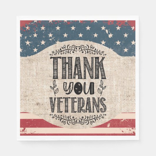 Vielen Dank Veterans Paper Napkin Serviette (Vorderseite)