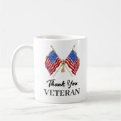 Vielen Dank Veterans Patriotic American Flag Kaffeetasse (Links)