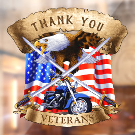 Vielen Dank Veterans Patriotic Motorrad Biker USA Fensteraufkleber