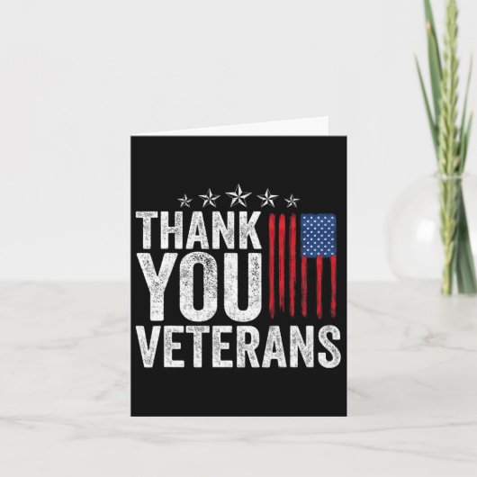 Vielen Dank Veterans Service Patriot Veteran Day A Karte (Vorderseite)
