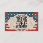 Vielen Dank, Veterans Visitenkarte (Rückseite)