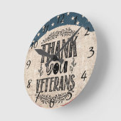 Vielen Dank Veterans Wall Clock Runde Wanduhr (Winkel)