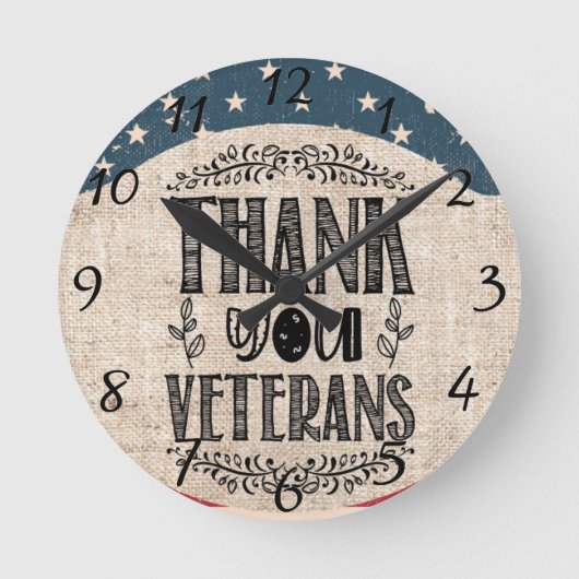 Vielen Dank Veterans Wall Clock Runde Wanduhr (Vorderseite)