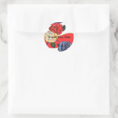 Vielen Dank Vets Red White & Blue Flag/Rose Aufkle Runder Aufkleber (Tasche)