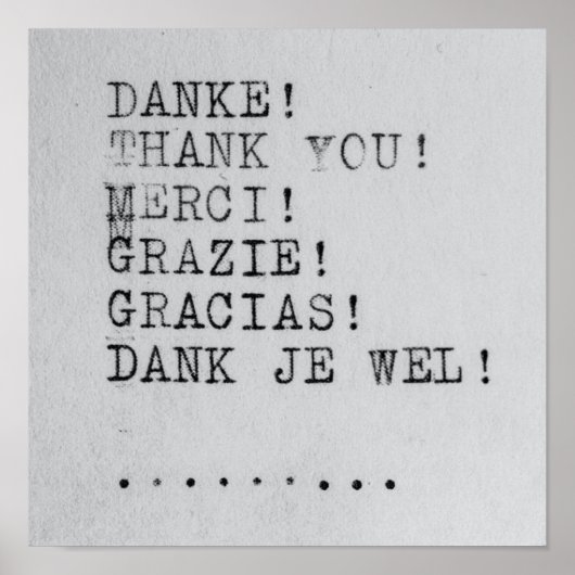 Vielen Dank, viele Sprachen Poster (Vorne)