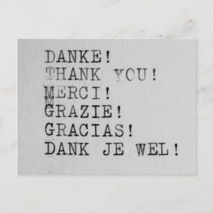 Vielen Dank, viele Sprachen Postkarte