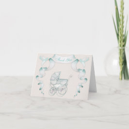 Vielen Dank Vintag Carriage Ivory Mint Gingham Dankeskarte