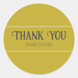 Vielen Dank Vintag Gold Solid Color Personalize Runder Aufkleber