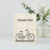 Vielen Dank Vintage Bicycle Brown Wörterbuchseite Postkarte (Stehend Vorderseite)