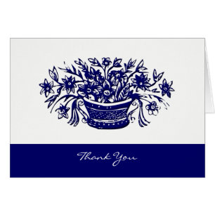 Vielen Dank Vintage Blume-Korbkarten von Woodcut