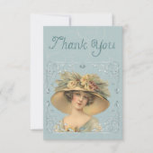 Vielen Dank, Vintage Frau Dankeschön Karte (Vorderseite)