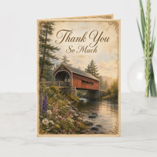 Vielen Dank Vintage New England Bridge Karte