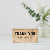 Vielen Dank Vintager Holzpreis Visitenkarte (Stehend Vorderseite)