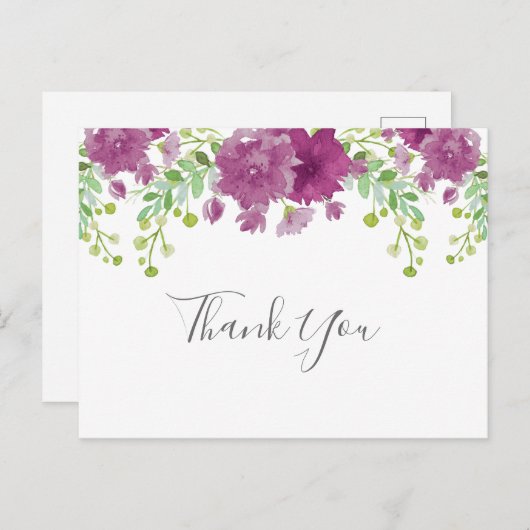 Vielen Dank Violett Postkarte (Vorne/Hinten)