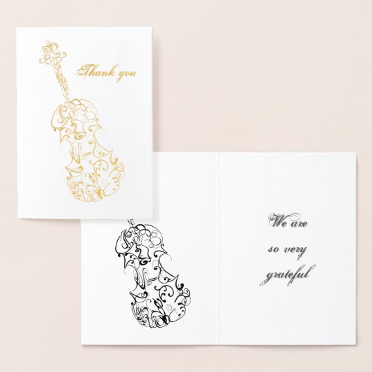 Vielen Dank Violin Line Zeichnend Folienkarte (Anzeige)