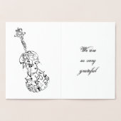 Vielen Dank Violin Line Zeichnend Folienkarte (Innenseite)