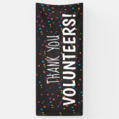 Vielen Dank Volunteers mit bunten Konfetti Banner (Vertikal)