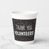 Vielen Dank Volunteers mit bunten Konfetti Pappbecher (Vorderseite)