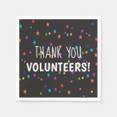 Vielen Dank Volunteers mit bunten Konfetti Serviette (Vorderseite)