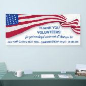 Vielen Dank Volunteers, Patriotic USA Flag Custom Banner (Messe)