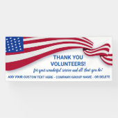 Vielen Dank Volunteers, Patriotic USA Flag Custom Banner (Horizontal)