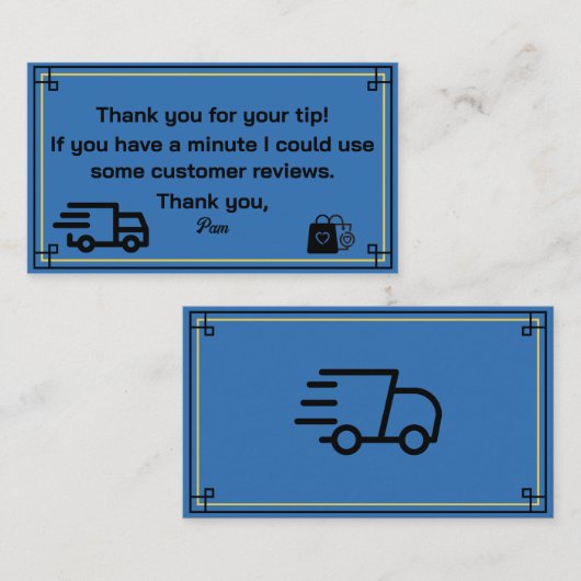 Vielen Dank von Delivery Driver Business Card Visitenkarte (Vorne/Hinten)