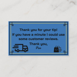 Vielen Dank von Delivery Driver Business Card Visitenkarte