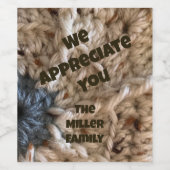 Vielen Dank von Familie Crochet Yarn Wertschätzung Weinetikett (Einzelnes Label)