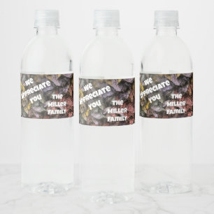 Vielen Dank von Familie Yarn Homey Wertschätzung Wasserflaschenetikett