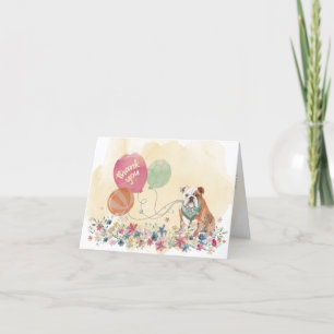 Vielen Dank von Ihnen und Ihrem Bulldog mit Balloo Dankeskarte