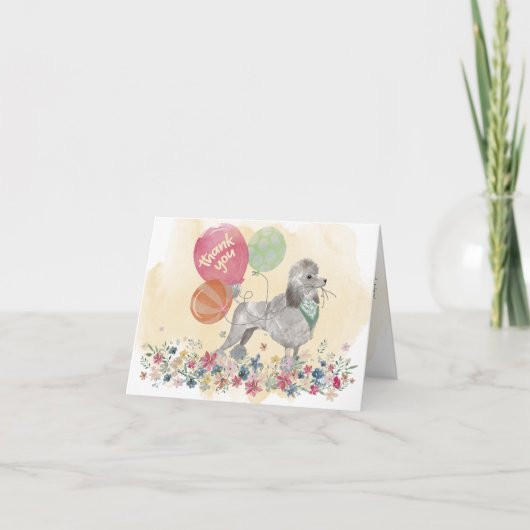 Vielen Dank von Ihnen und Ihrem Poodle Dog Ballons Dankeskarte (Vorderseite)
