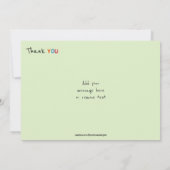 Vielen Dank von kleinen Jungen Foto Green Card Dankeskarte (Rückseite)