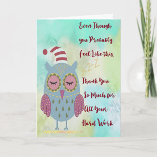 Vielen Dank von Mitarbeitern bis zum Mitarbeiter d Karte