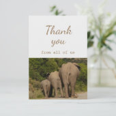 Vielen Dank von uns Elefanten Tierspass Dankeskarte (Stehend Vorderseite)