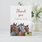 Vielen Dank von uns Pferden Spaß Dankeskarte (Stehend Vorderseite)