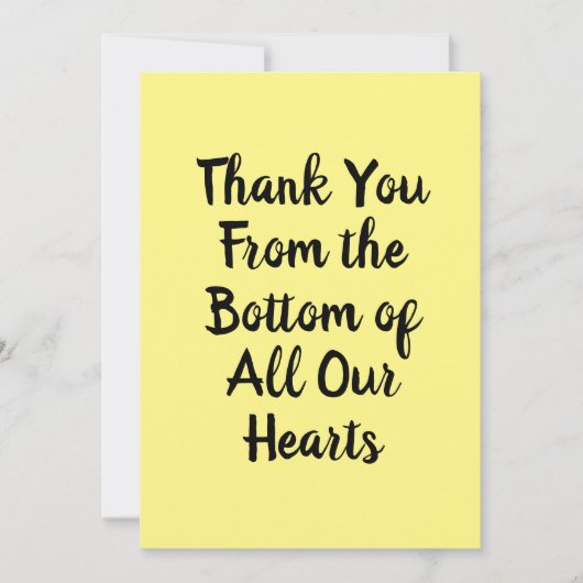 Vielen Dank von unten Herz flach Danke Karte (Vorderseite)