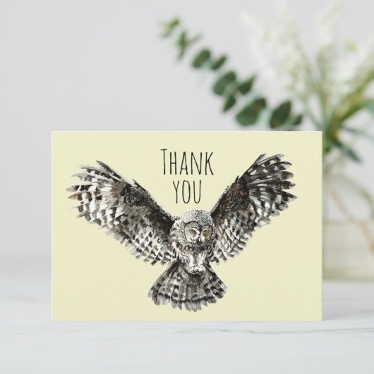 Vielen Dank Wasserfarbe markende Vögel Natur Kunst Dankeskarte (Stehend Vorderseite)