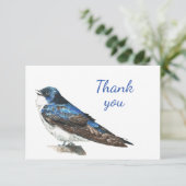 Vielen Dank Watercolor Barn Swallow Wildlife Natur Dankeskarte (Stehend Vorderseite)