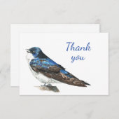 Vielen Dank Watercolor Barn Swallow Wildlife Natur Dankeskarte (Vorne/Hinten)