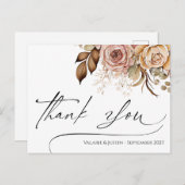 Vielen Dank Watercolor Boho Floral Postcard Postkarte (Vorne/Hinten)