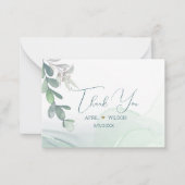 Vielen Dank Watercolor Eucalyptus Blätter Mitteilungskarte (Vorderseite)