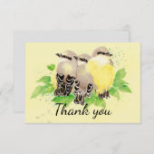 Vielen Dank! Watercolor Kingbird Family Art Dankeskarte (Vorne/Hinten)