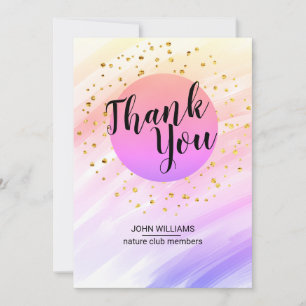 Vielen Dank Watercolor Nature Violet Glitzer Gold Dankeskarte
