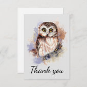 Vielen Dank! Watercolor Owl Bird Dankeskarte (Vorne/Hinten)