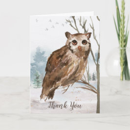 Vielen Dank, Watercolor Owl Karte